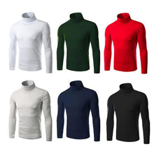 Load image into Gallery viewer, 1Pcs Pop Long Sleeve Thermal Slim Cotton Stretch Mens Shirt Fashion Sweaters Turtleneck Casual High Neck Knitwear Pullovers