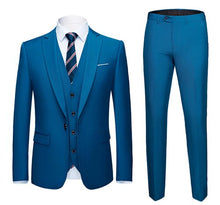 Load image into Gallery viewer, (Blazer + pants + vest) 2019 high-end custom business prom Men suit suit men's casual wedding Tuxedo dress men's 3 piece suit
