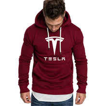 Load image into Gallery viewer, Hoodies Men Tesla Car Logo Print Sweatshirt Spring Autumn New Fashion Men Hoodie hip hop harajuku Casual Hoody Fleece tracksuit