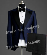 Load image into Gallery viewer, 2019 Black Jacquard Jacket Men Suit Slim Fit Wedding Tuxedo Custom Made Wedding Groom Party Suits Costume Homme Best Man Blazer
