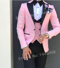 Load image into Gallery viewer, (Jacket+Pants+Vest) 2019 Custom Made Black Paisley Men Suit Groom Tuxedos Groomsmen Best Man Prom Blazer Mens Wedding Suits