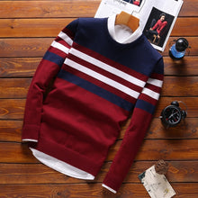 Load image into Gallery viewer, fashion Stitching Men's Sweaters Male Knitwear sweater warm patchwork Round Collar clothing cotton casual wool pullovers 2019