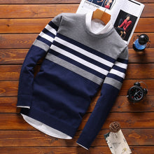 Load image into Gallery viewer, fashion Stitching Men's Sweaters Male Knitwear sweater warm patchwork Round Collar clothing cotton casual wool pullovers 2019
