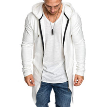 Load image into Gallery viewer, CYSINCOS Men's Long Cardigan Sweater Jacket Hooded Zipper Slim Fit Open Front Longline Cardigans with Pockets Men Sweater Jacket