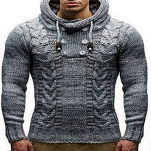Load image into Gallery viewer, Vintage Horns Buckle Thick Sweater Cardigan Fashion Men Winter Warm Turtleneck Sweaters Casual Knitting Tricot Jumper Outwear