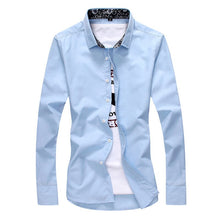 Load image into Gallery viewer, Fashion Men Solid Shirts Long Sleeve Turn-down Collar Men Dress Shirt Casual Business Work Shirt Male Slim Fit Camisa De Hombre