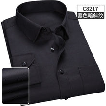 Load image into Gallery viewer, 2019 New Men's Twill Stripes Shirt Long Sleeve Brand soft Casual Slim fit Dress Shirts Men White Wedding Shirt Chemise Homme