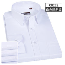 Load image into Gallery viewer, 2019 New Men's Twill Stripes Shirt Long Sleeve Brand soft Casual Slim fit Dress Shirts Men White Wedding Shirt Chemise Homme