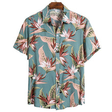 Load image into Gallery viewer, MONERFFI 2020 Quality Harajuku Beach Shirt Men Short Sleeve Hawaiian Shirt Casual Summer Floral Print Men Blouse Loose Surfing