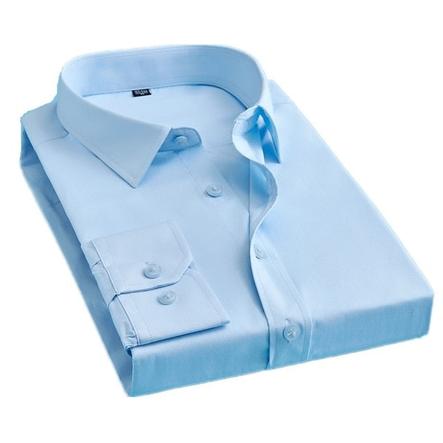 BOLUBAO Brand Men Casual Shirts Fashion Solid Color Shirt Long Sleeve Slim Fit Business Shirts Mens Clothing Male Tuxedo Shirt