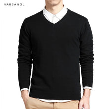 Load image into Gallery viewer, Varsanol Cotton Sweater Men Long Sleeve Pullovers Outwear Man V-Neck sweaters Tops Loose Solid Fit Knitting Clothing 8Colors New
