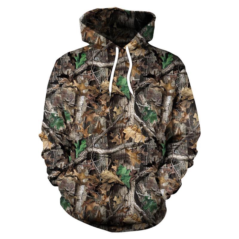 Maple Leaves Camouflage 3D Hoodies Men Women Outdoor Fishing Camping Hunting Clothing Unisex Hooded Coats Tops