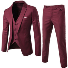 Load image into Gallery viewer, 3Pcs/Set Luxury Plus Size Men Formal Business Vest Jacket Tuxedos Wedding Suit

