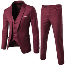 Load image into Gallery viewer, 3Pcs/Set Luxury Plus Size Men Formal Business Vest Jacket Tuxedos Wedding Suit
