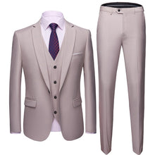 Load image into Gallery viewer, (Blazer + pants + vest) 2019 high-end custom business prom Men suit suit men&#39;s casual wedding Tuxedo dress men&#39;s 3 piece suit
