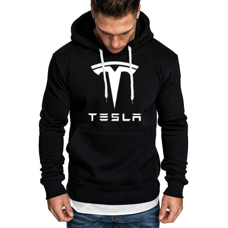 Hoodies Men Tesla Car Logo Print Sweatshirt Spring Autumn New Fashion Men Hoodie hip hop harajuku Casual Hoody Fleece tracksuit