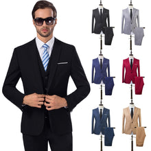 Load image into Gallery viewer, Men&#39;s Fashion Slim Suits Sets Business Casual Clothing Groomsman Two-Piece Suit Pants Trousers Wedding Groom Trousers
