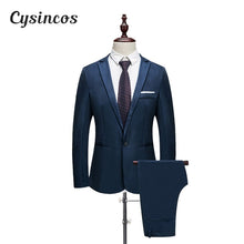 Load image into Gallery viewer, CYSINCOS Men Suit Wedding Suits for Men Shawl Collar 3 Pieces Slim Fit Burgundy Suit Mens Royal Blue Tuxedo Jacket Costume Homme
