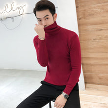 Load image into Gallery viewer, 2019 Winter New Men&#39;s Turtleneck Sweaters Black Sexy Brand Knitted Pullovers Men Solid Color Casual Male Sweater Autumn Knitwear

