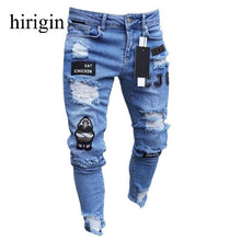 Load image into Gallery viewer, Men Clothes 2020 Hip Hop Sweatpants Skinny Motorcycle Denim Pants Zipper Designer Black Jeans Mens Casual Men Jeans Trousers
