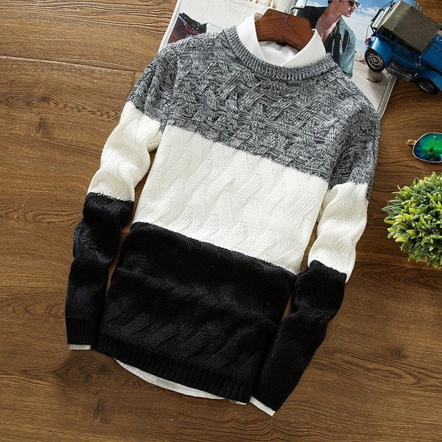 2020 New Fashion Men Sweater Streetwear Casual Slim Fit Male Clothing Long Sleeve Knitted Pullovers Winter Thick O-Neck
