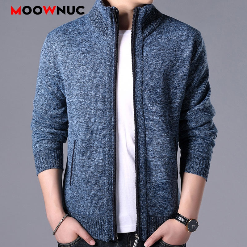 Cardigan Homme Sweaters Winter Mens clothes Solid Male Autumn Fashion Fit Thick Slim Keep Warm Men Solid Smart Casual Sweaters