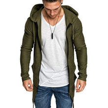 Load image into Gallery viewer, CYSINCOS Men&#39;s Long Cardigan Sweater Jacket Hooded Zipper Slim Fit Open Front Longline Cardigans with Pockets Men Sweater Jacket
