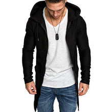 Load image into Gallery viewer, CYSINCOS Men&#39;s Long Cardigan Sweater Jacket Hooded Zipper Slim Fit Open Front Longline Cardigans with Pockets Men Sweater Jacket
