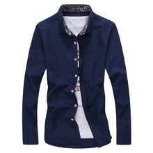 Load image into Gallery viewer, Fashion Men Solid Shirts Long Sleeve Turn-down Collar Men Dress Shirt Casual Business Work Shirt Male Slim Fit Camisa De Hombre
