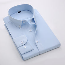 Load image into Gallery viewer, Men&#39;s Casual Long Sleeve Standard-fit Dress Shirts Formal Business Button Up Twill Simple Basic Design Work Office Tops Shirt
