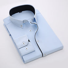 Load image into Gallery viewer, Men&#39;s Casual Long Sleeve Standard-fit Dress Shirts Formal Business Button Up Twill Simple Basic Design Work Office Tops Shirt
