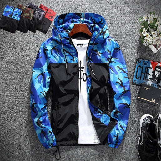 2019 Men's wear casual  camouflage jacket. of Slim handsome spring autumn casual solid color large size baseball clothes