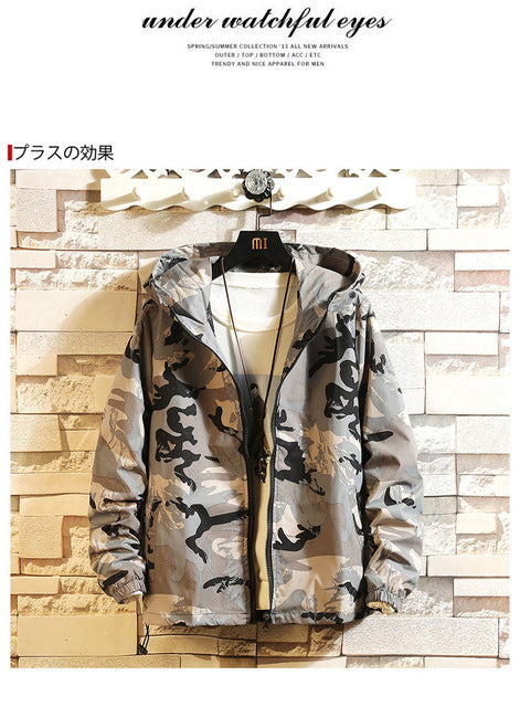 2020 new spring and autumn men's jacket camouflage Hoodie men's coat Japanese Harajuku running locomotive jacket
