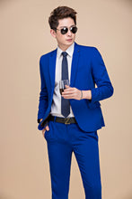 Load image into Gallery viewer, Tide Men Colorful Fashion Wedding Suits Plus Size 5XL Yellow Pink Green Blue Purple Suits Jacket and Pants Tuxedos
