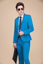 Load image into Gallery viewer, Tide Men Colorful Fashion Wedding Suits Plus Size 5XL Yellow Pink Green Blue Purple Suits Jacket and Pants Tuxedos
