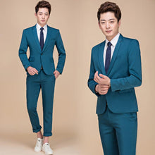 Load image into Gallery viewer, Tide Men Colorful Fashion Wedding Suits Plus Size 5XL Yellow Pink Green Blue Purple Suits Jacket and Pants Tuxedos
