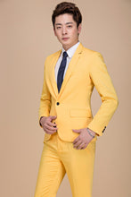 Load image into Gallery viewer, Tide Men Colorful Fashion Wedding Suits Plus Size 5XL Yellow Pink Green Blue Purple Suits Jacket and Pants Tuxedos
