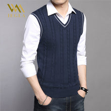 Load image into Gallery viewer, Mens Sweaters Autumn Winter Jacket Men Warm Pullovers Sleeveless O Neck Knitted Vest Femme Elegant Casual Sweater Vests
