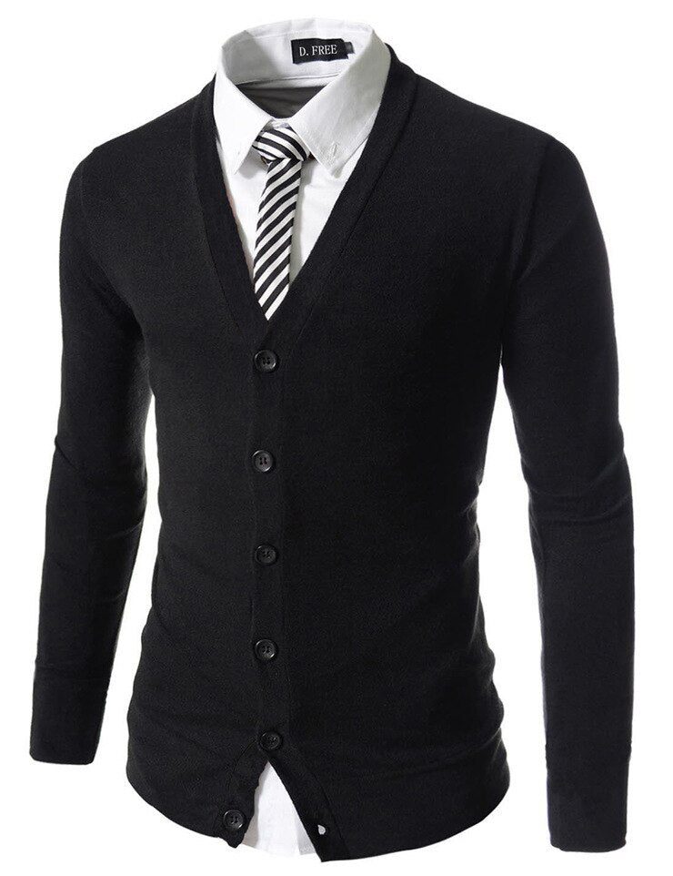 2018 New Autumn Men's Sweaters Cardigan for Man V-neck Cardigan Men Knitwear Sweater Slim Casual Sweater Business